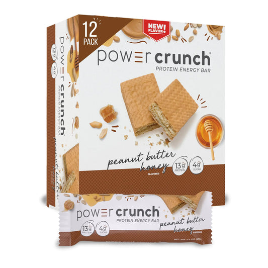 Power Crunch Protein Wafer Bars High Protein Snacks with Delicious Taste Peanut Butter Honey 1.4 Ounce (12 Count)