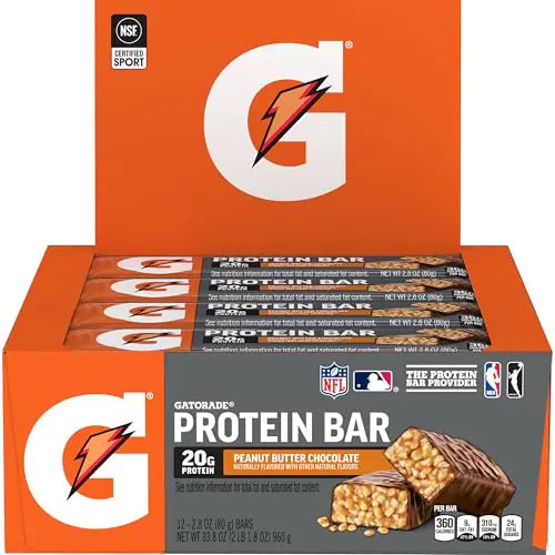 Gatorade Whey Protein Recover Bars Chocolate Peanut Butter 12 Count